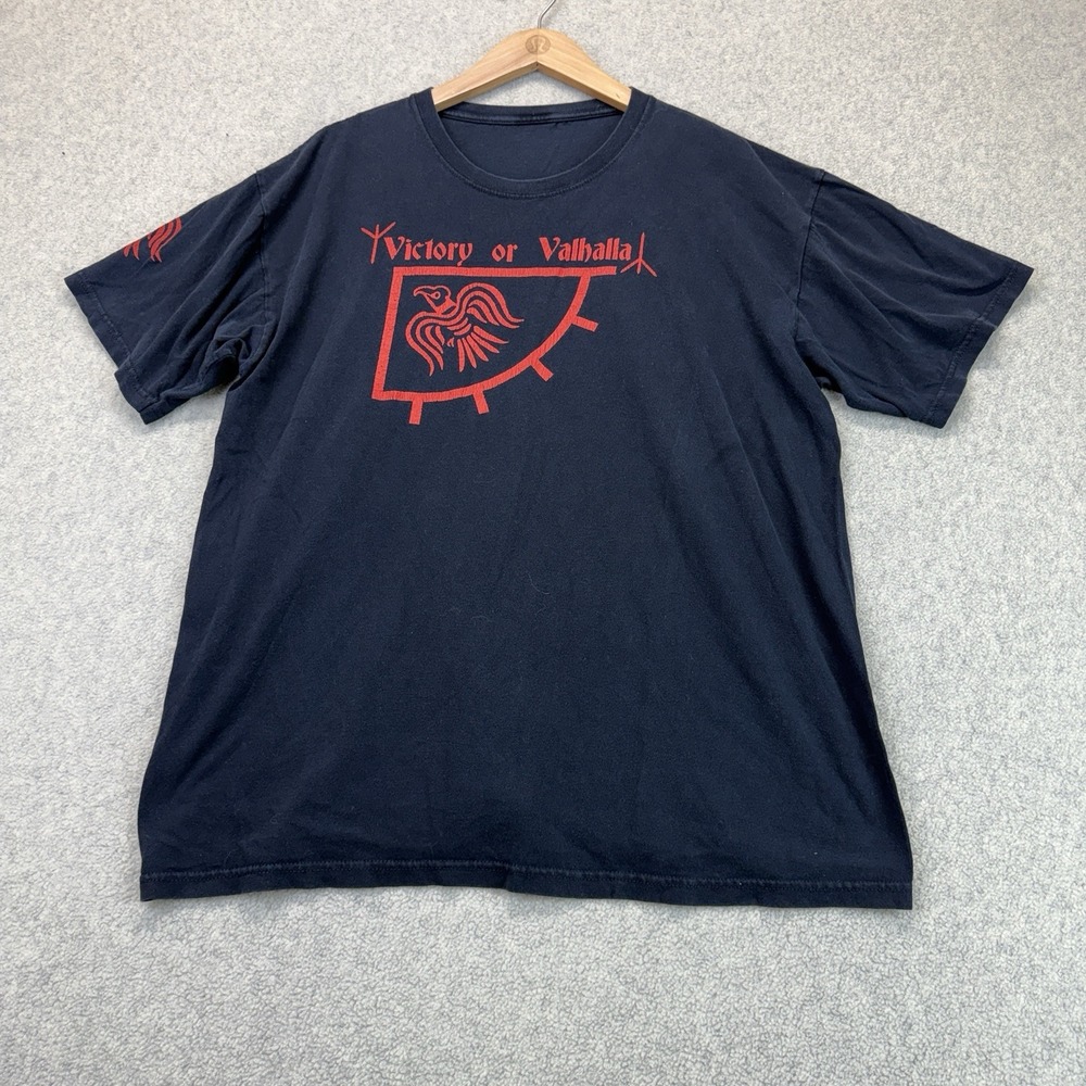 Victory or Valhalla Viking Raven Graphic T Shirt Men's 3XL